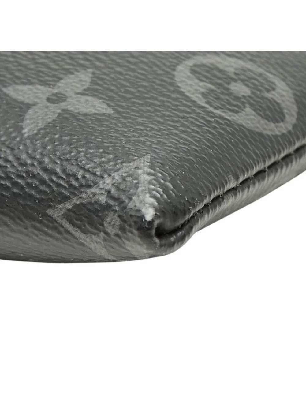 Louis Vuitton Monogram Eclipse Pochette Discovery Clutch Black Leather